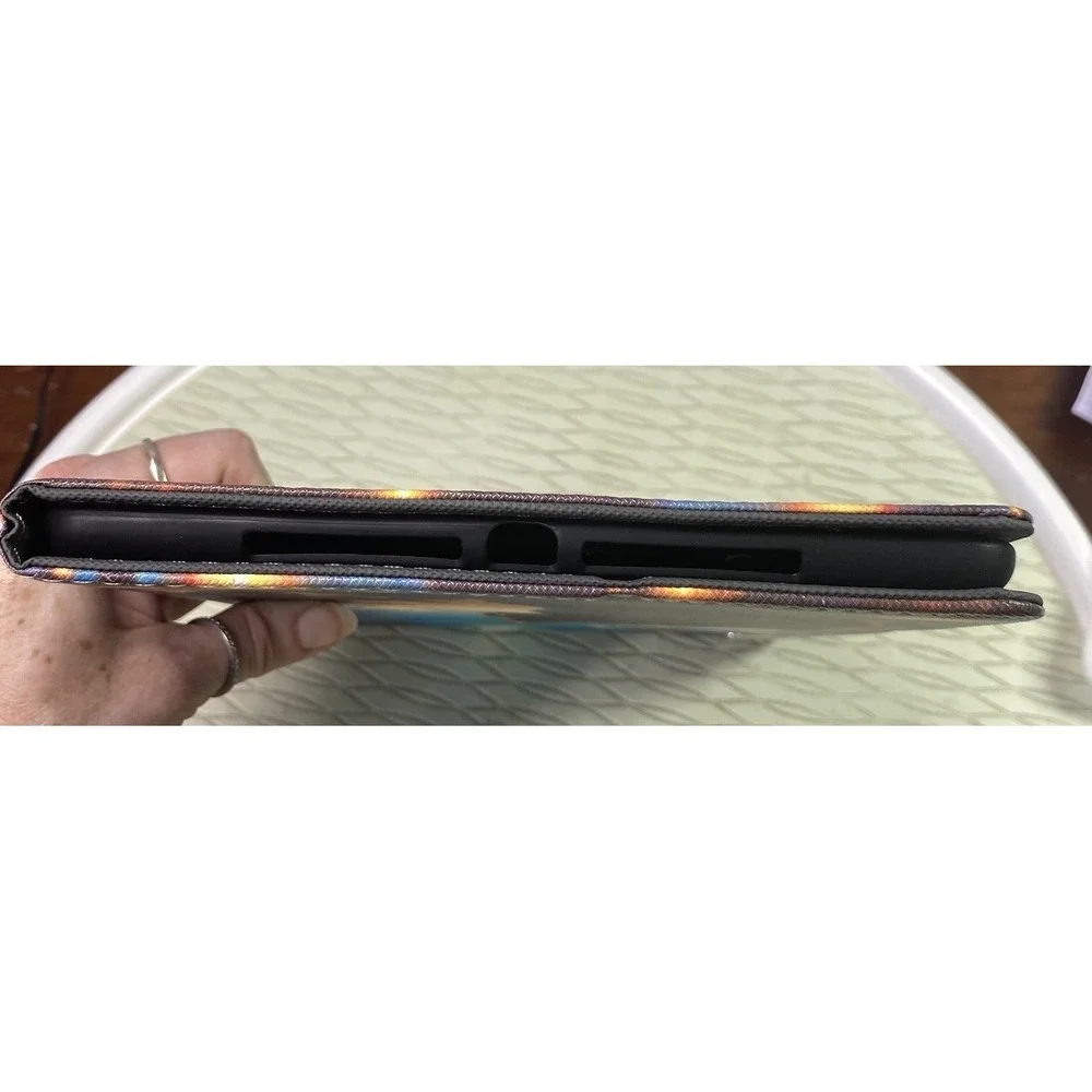 Black Cat Under Starry Sky Tablet Cover‎ Premium PU Leather 10x7.25x3/4